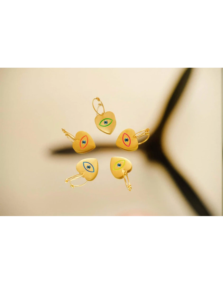 ΣΚΟΥΛΑΡΙΚΙΑ ΚΡΙΚΟΙ EYE HEART NEON ΠΟΡΤΟΚΑΛΙ SLIM