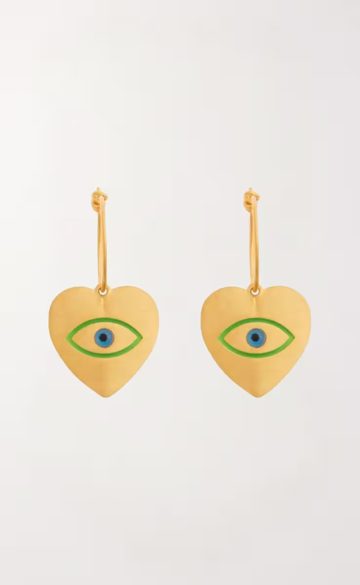 EYE HEART NEON GREEN SLIM HOOPS