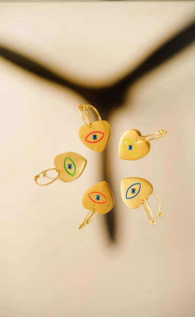EYE HEART NEON GREEN SLIM HOOPS