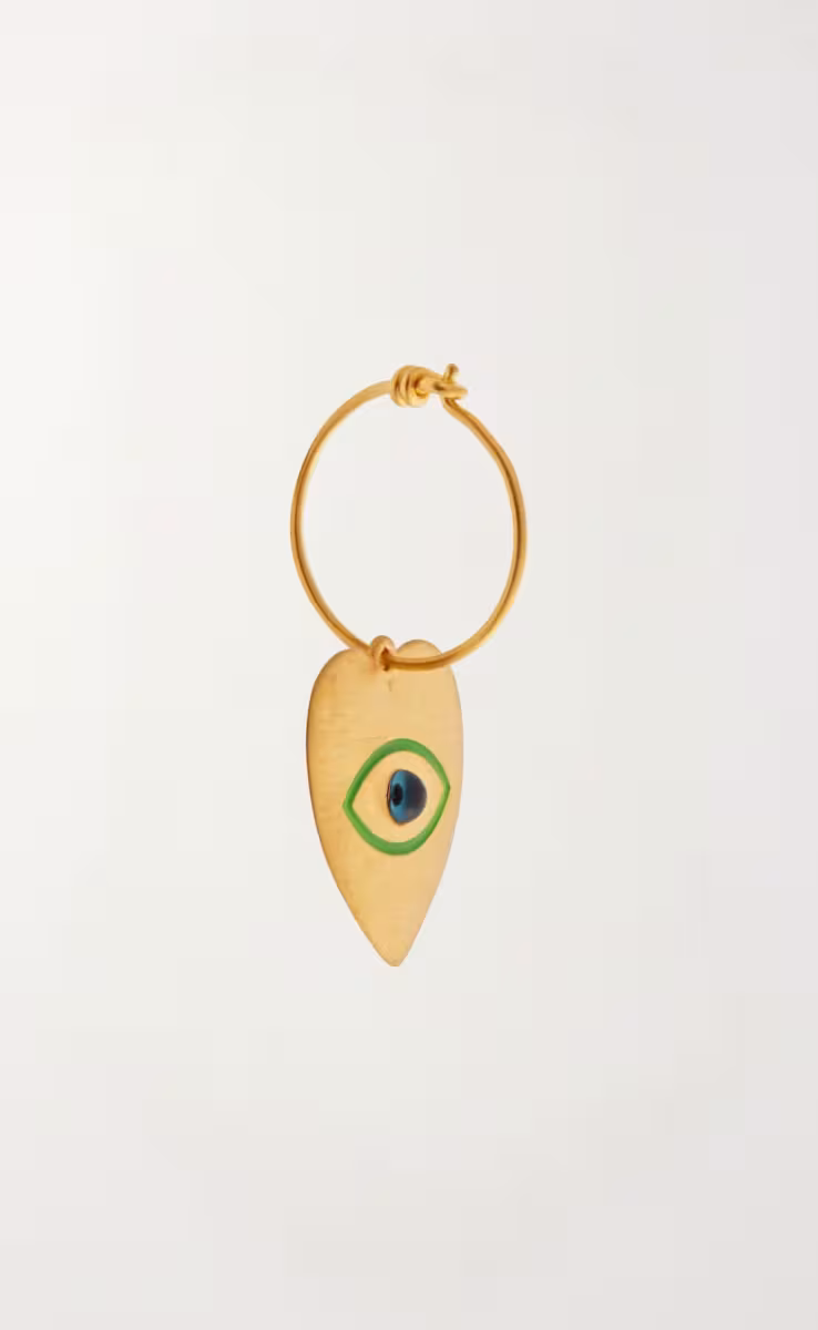 EYE HEART NEON GREEN SLIM HOOPS
