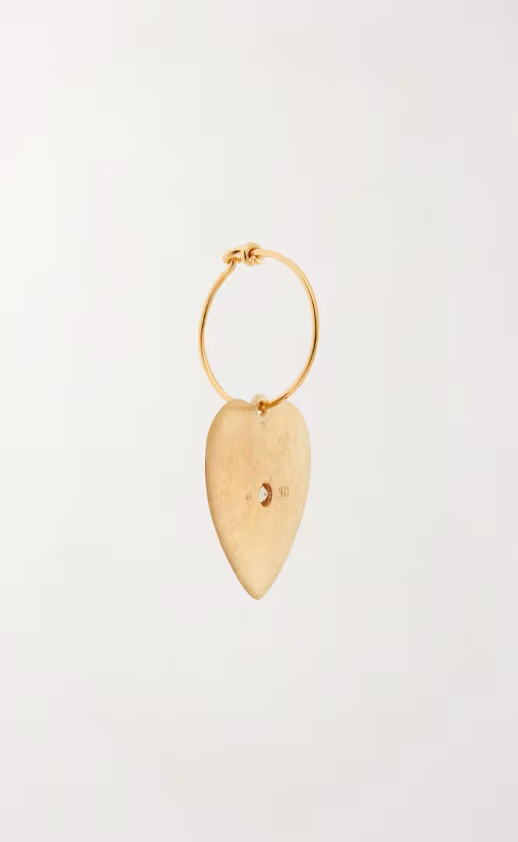 LOVE HEART CRYSTAL EYE SLIM HOOPS