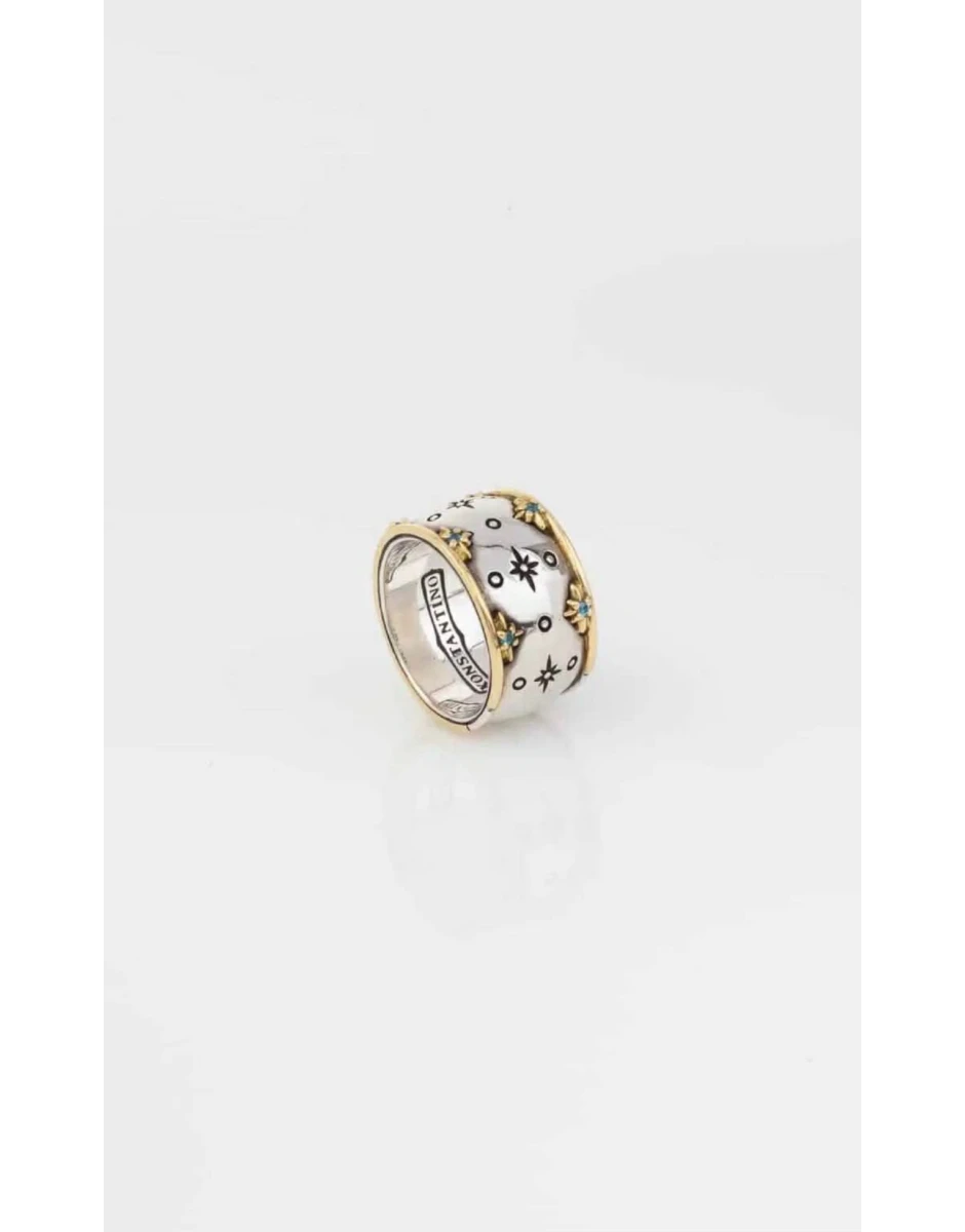 RING WITH BLUE SPINEL STONES