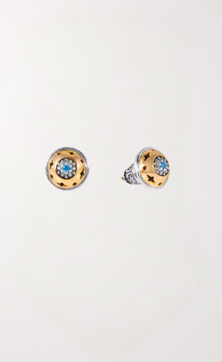 STERLING SILVER & 18K GOLD EARRINGS