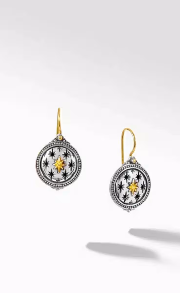 DROP EARRINGS SILVER & 18k GOLD