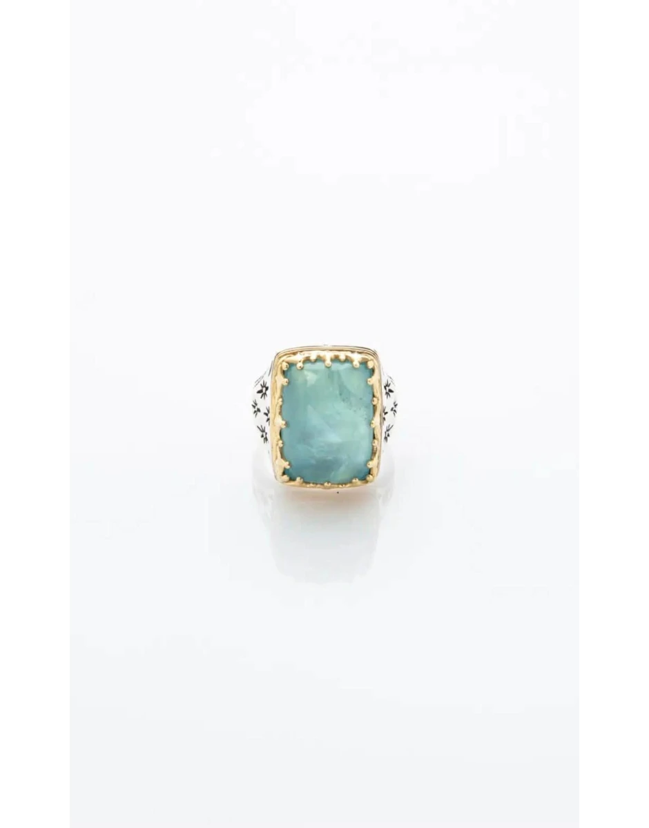 RING WITH AQUA MARINA