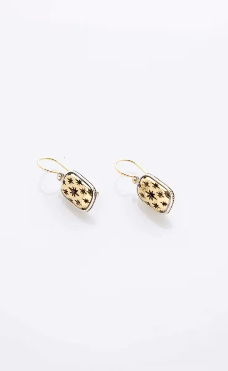 EARRINGS STERLING SILVER & 18K GOLD