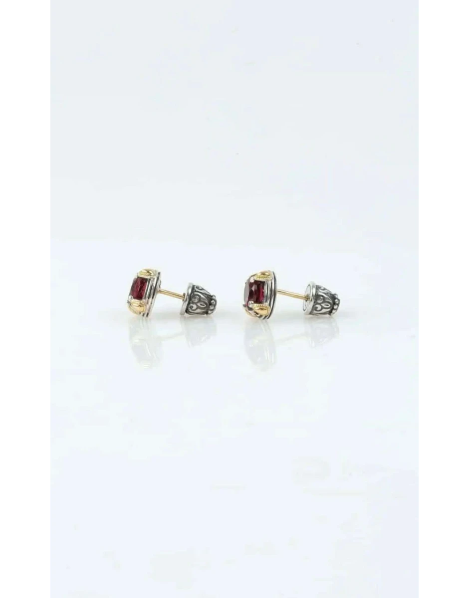 CORE EARRINGS WITH RHODOLITE