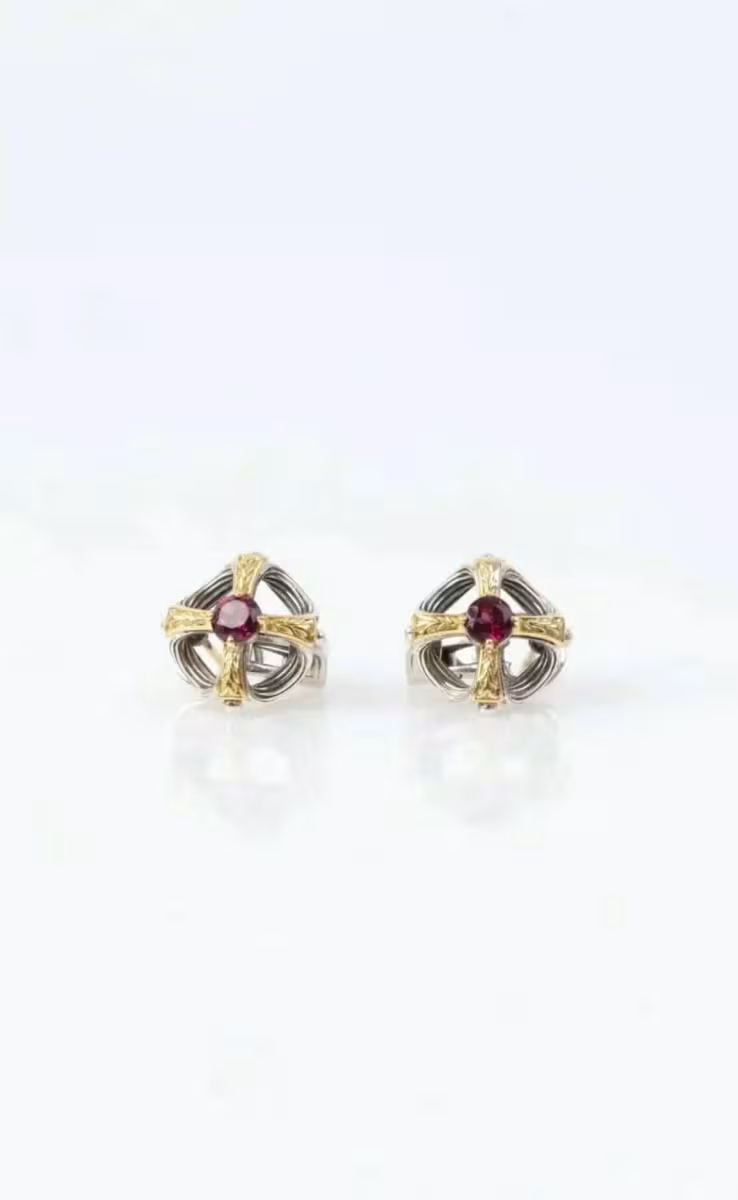 ΣΚΟΥΛΑΡΙΚΙΑ ΑΣΗΜΙ & ΧΡΥΣΟ 18k ΜΕ ΡΟΔΟΛΙΤΗ