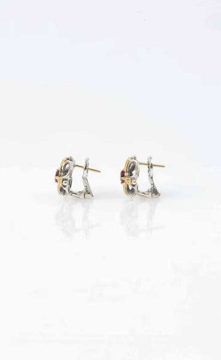 ΣΚΟΥΛΑΡΙΚΙΑ ΑΣΗΜΙ & ΧΡΥΣΟ 18k ΜΕ ΡΟΔΟΛΙΤΗ