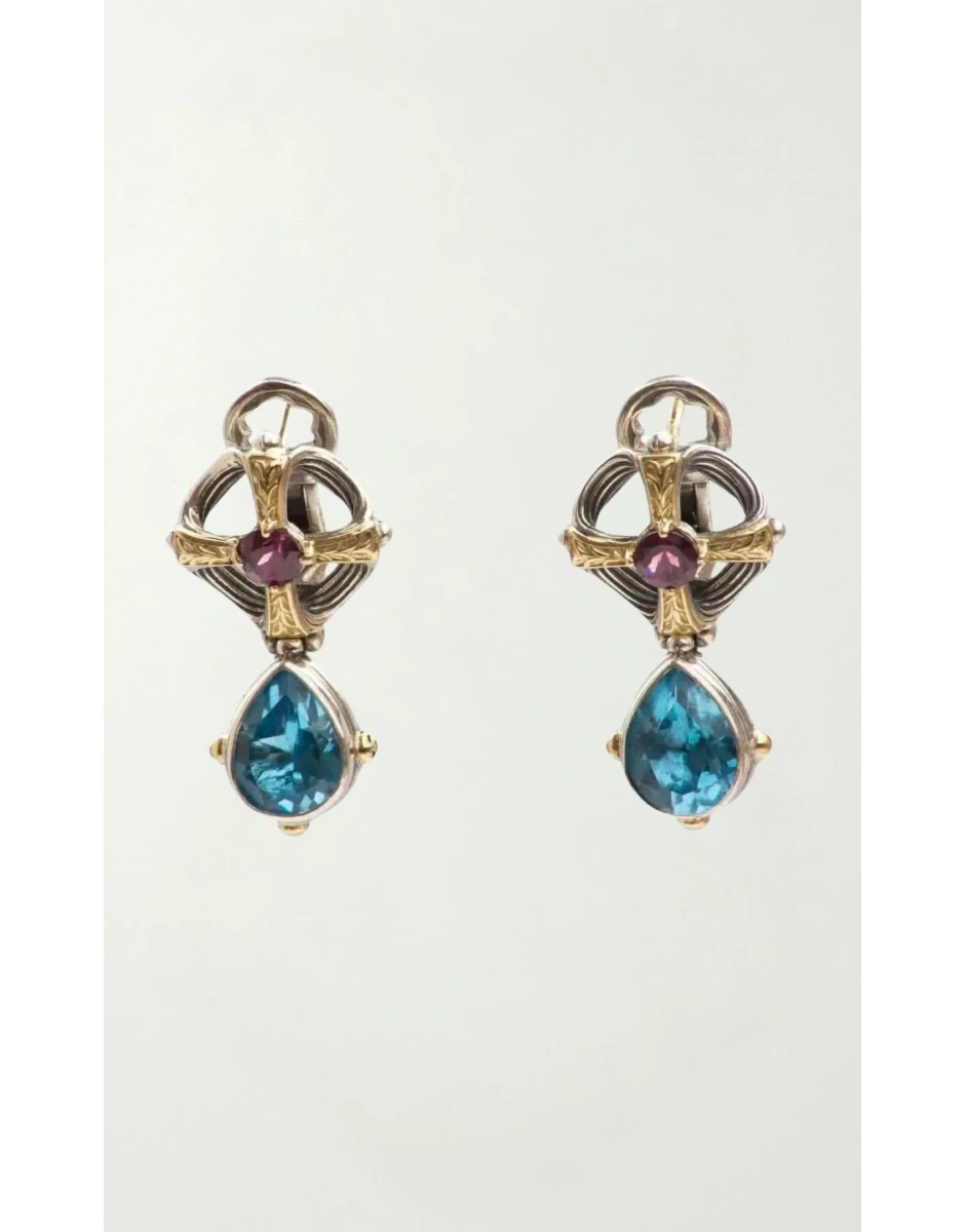 ΣΚΟΥΛΑΡΙΚΙΑ ΑΣΗΜΙ & ΧΡΥΣΟ 18K ΜΕ SWISS ΜΠΛΕ ΤΟΠΑΖΙ ΚΑΙ ΡΟΔΟΛΙΤΗ