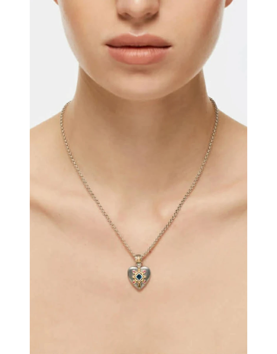 PENDANT STERLING SILVER 925, GOLD 18K WITH LONDON BLUE TOPAZ