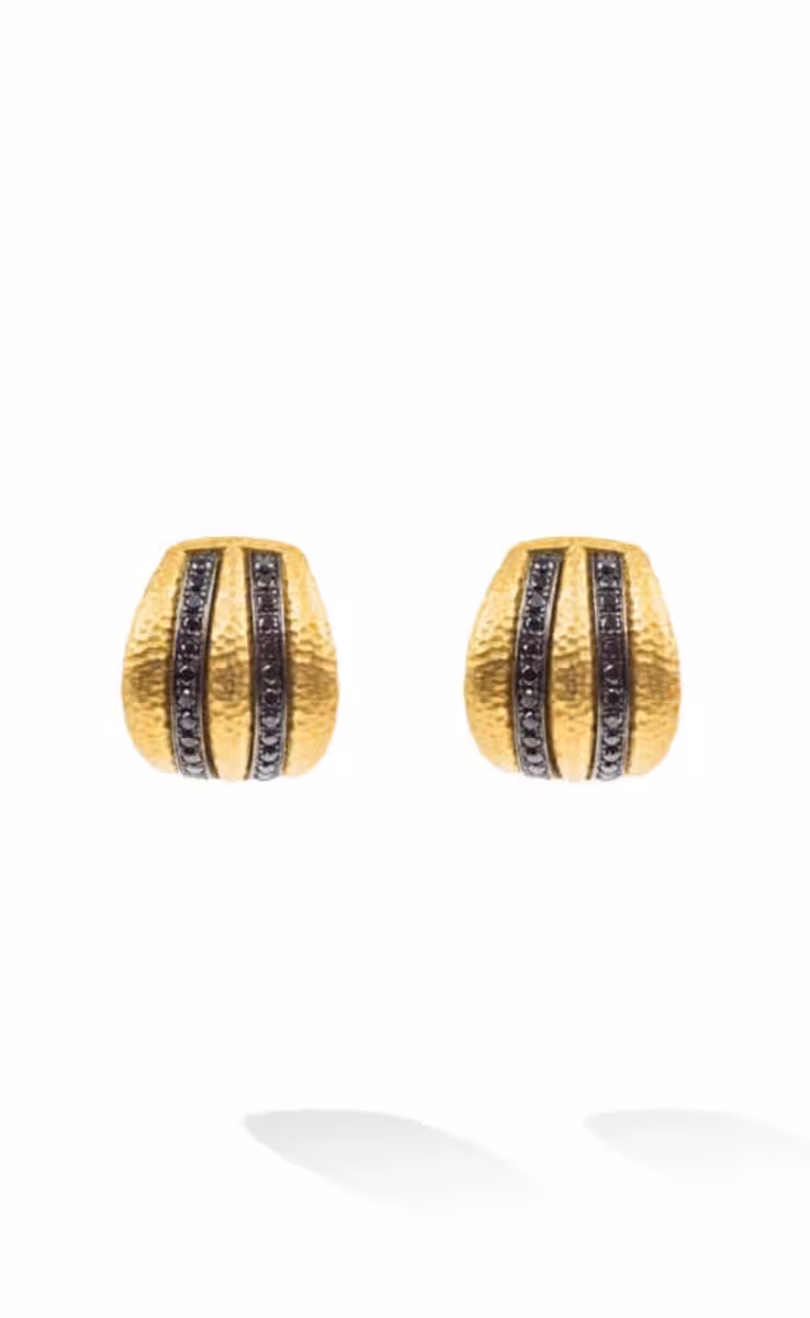 EARRINGS 18K GOLD WITH BLACK DIAMOND