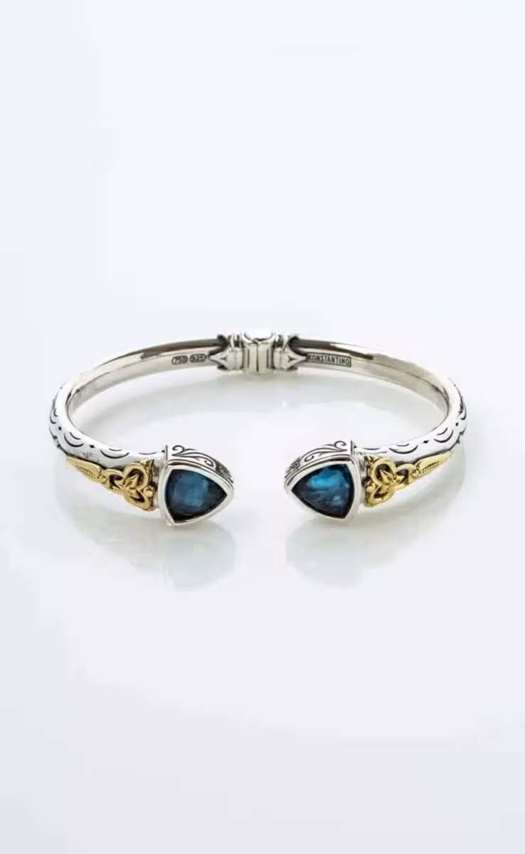 VORTEX BRACELET BLUE SPINEL STERLING SILVER & 18K GOLD