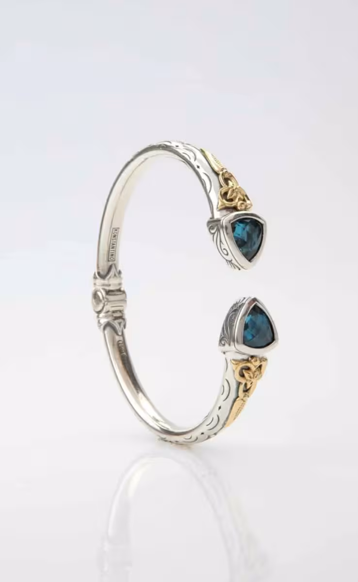 VORTEX BRACELET BLUE SPINEL STERLING SILVER & 18K GOLD
