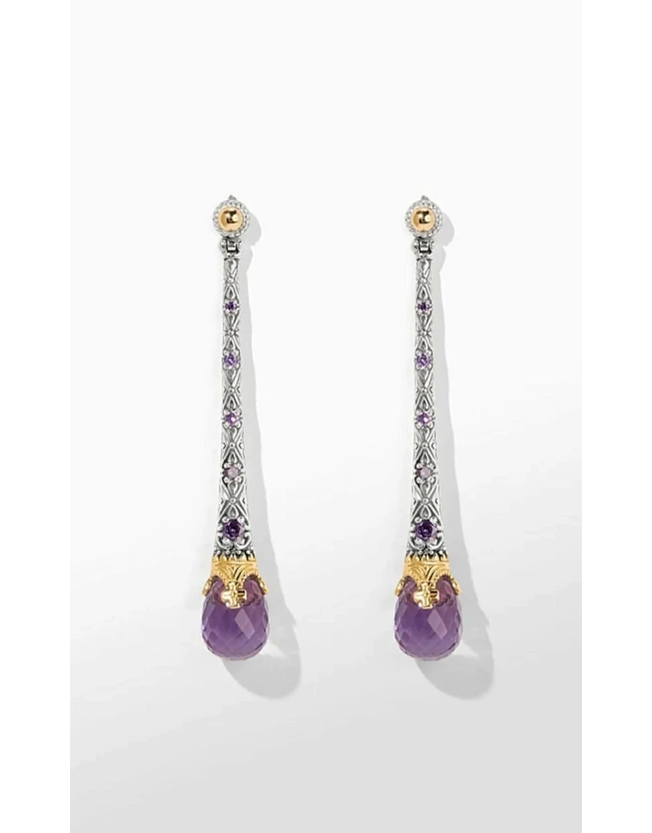 EARRINGS WITH AMETHYST QUARTZ
