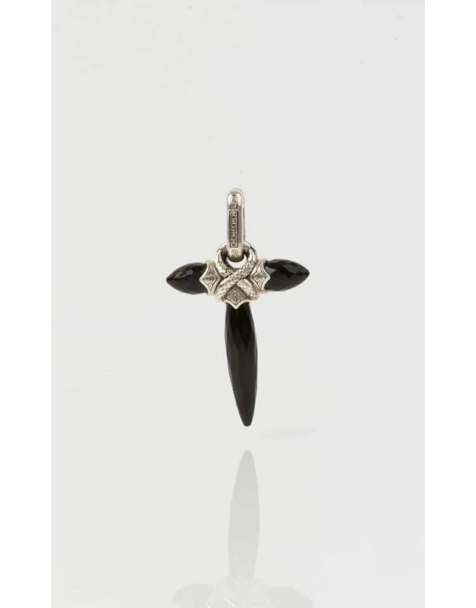 ΜΕΝΤΑΓΙΟΝ ΣΤΑΥΡΟΣ ΑΣΗΜΙ 925 & ΧΡΥΣΟΣ 18Κ ΜΕ ΟΝΥΧΑ