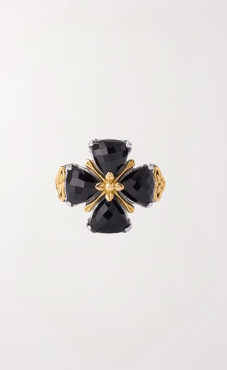 RING STERLING SILVER & 18K GOLD WITH ONYX