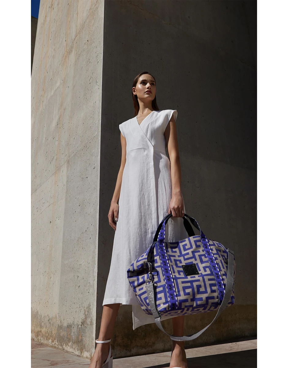 THEROS BAG BLUE BEIGE