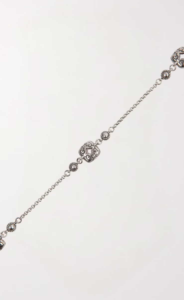 NECKLACE WITH ROCK CRYSTAL, PINK CORUNDUM & MOP TRIPLET