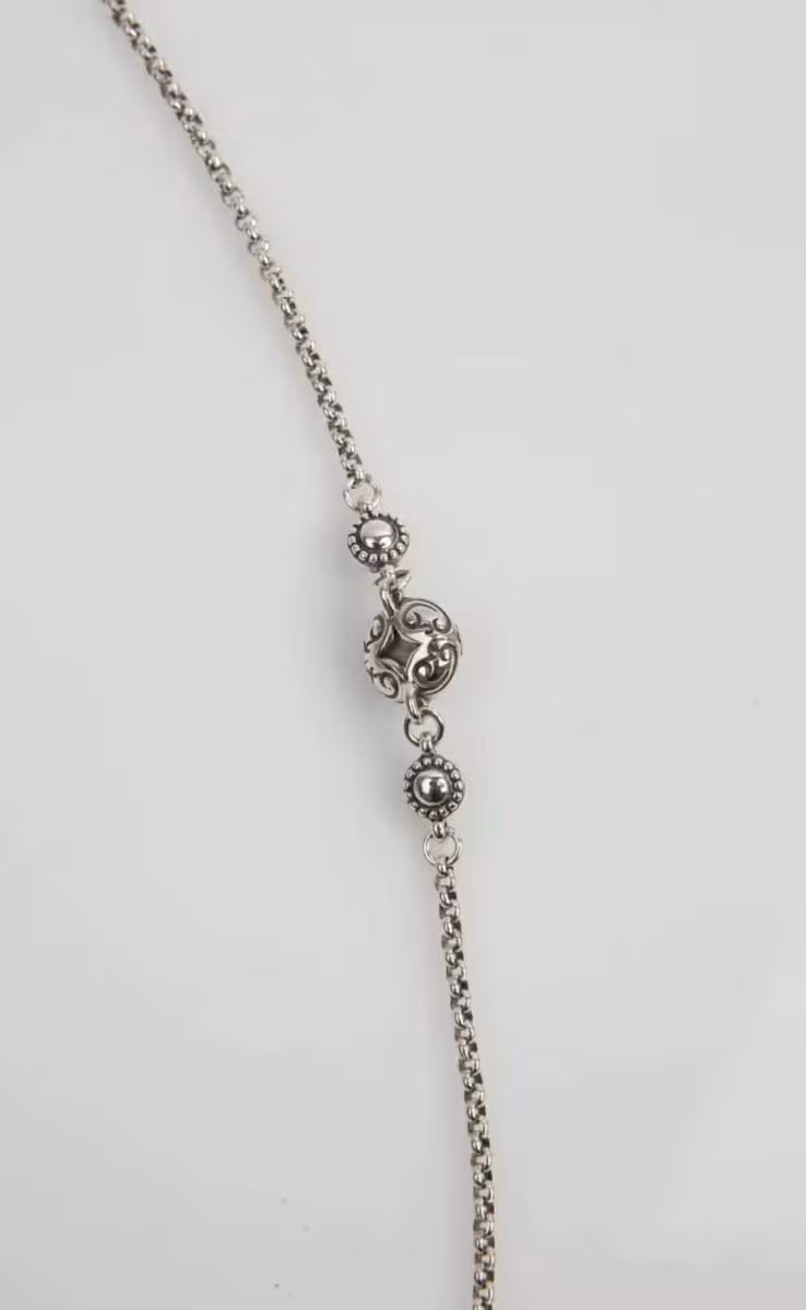 NECKLACE WITH ROCK CRYSTAL, AQUA & MOP TRIPLET