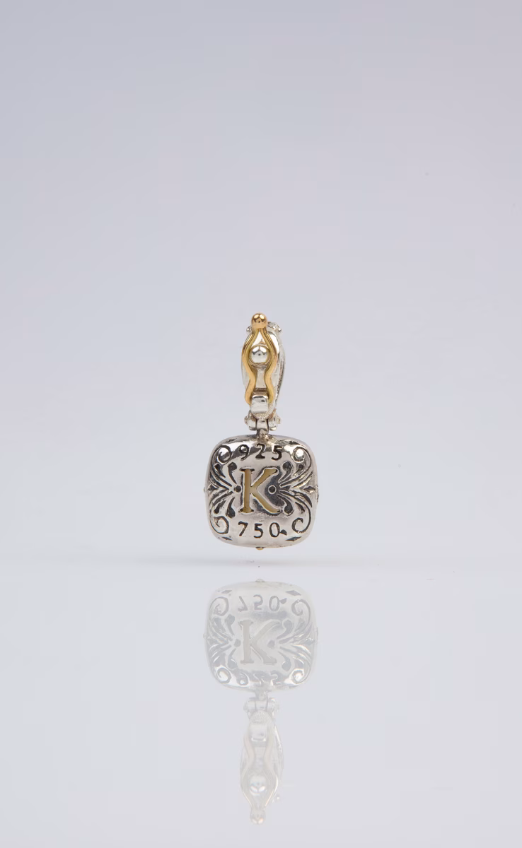 PENDANT WITH ROCK CRYSTAL BLUE MARINE SPINEL MOP TRIPLET