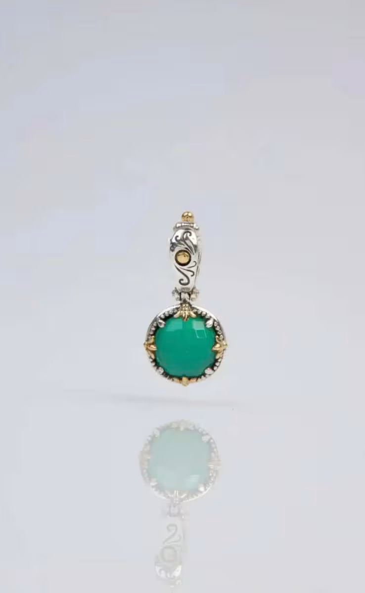 PENDANT WITH ROCK CRYSTAL GREEN AGATE & MOP TRIPLET