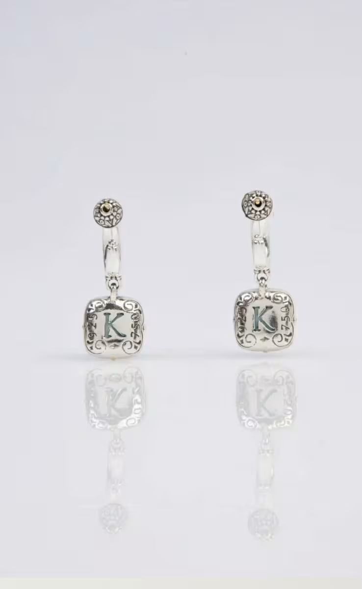 EARRINGS WITH ROCK CRYSTAL, BLUE MARINE SPINEL & MOP TRIPLET