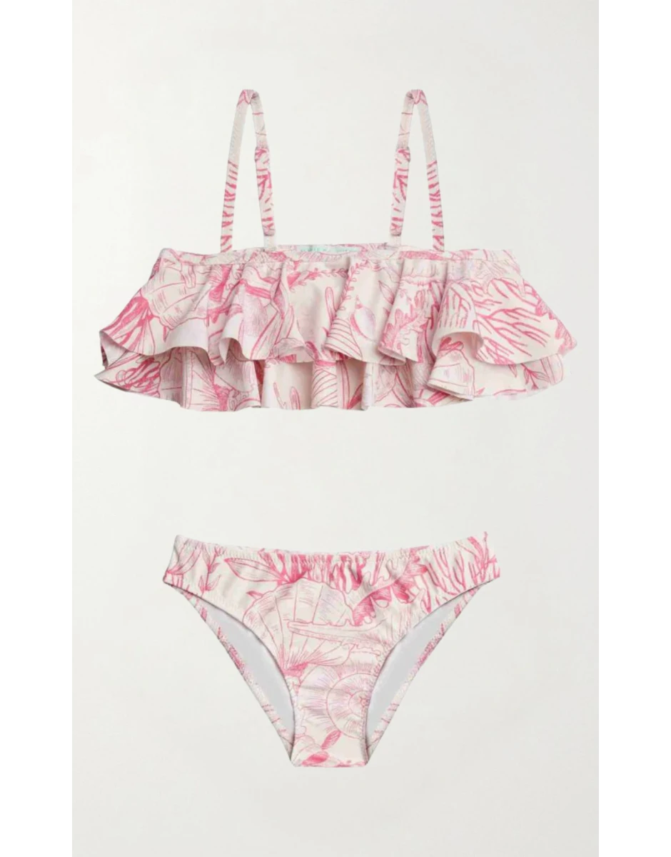 GIRLS DOUBLE RUFFLED BIKINI THALASSA PINK