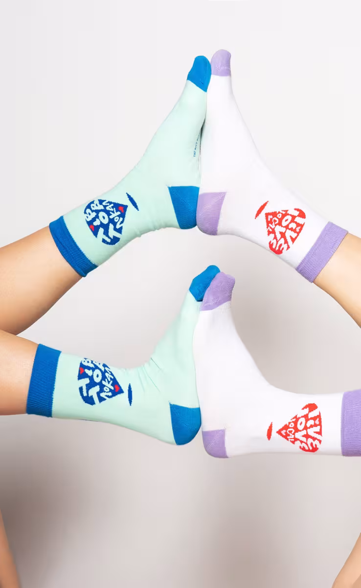 ΛΕΥΚΕΣ ΚΑΛΤΣΕΣ LIVE LOVE LOCAL THE MEET MARKET X ODE SOCKS