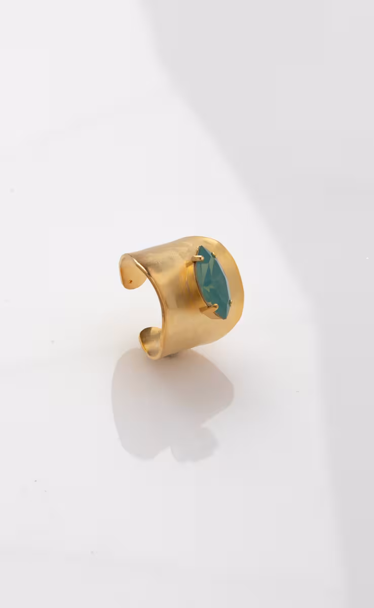 GOLD PLATED RING SWAROVSKI PACIFIC OPAL