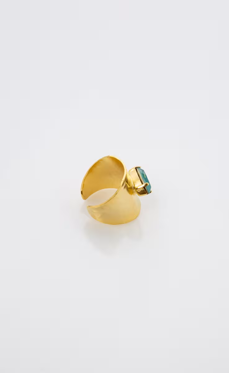 GOLD PLATED RING SWAROVSKI PACIFIC OPAL