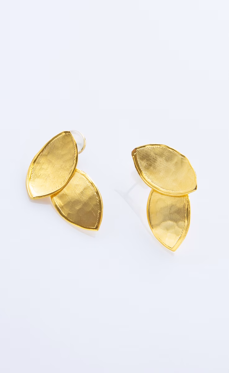 EARRINGS GOLD PLATED LITTLE LEAVES