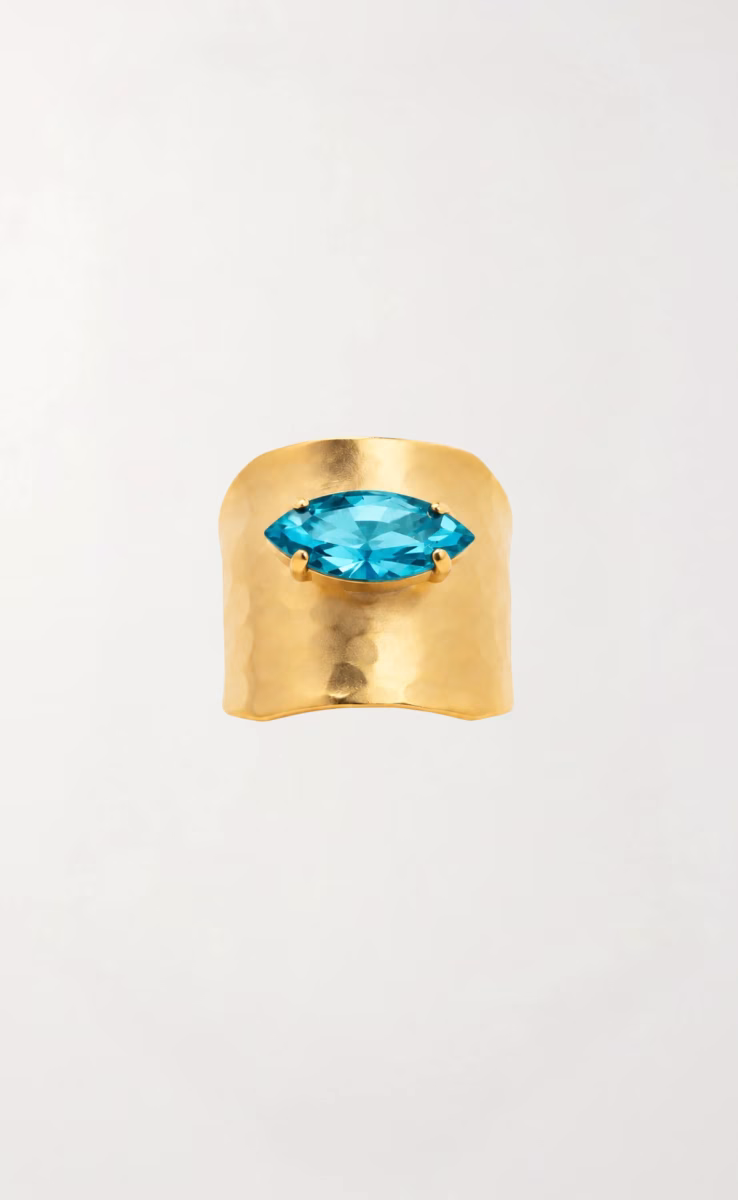 ΔΑΧΤΥΛΙΔΙ SWAROVSKI ΜΕ ΓΑΛΑΖΙΟ ΚΡΥΣΤΑΛΛΟ