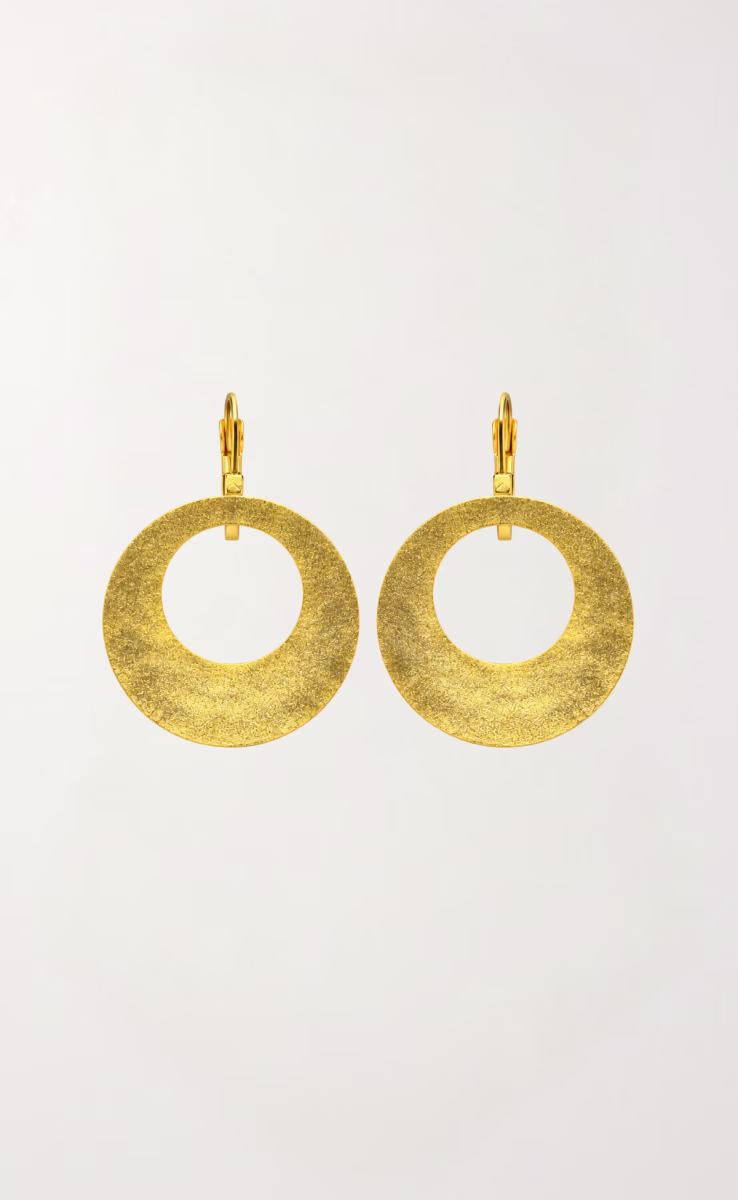 GOLD PLATED ROUND EARRINGS