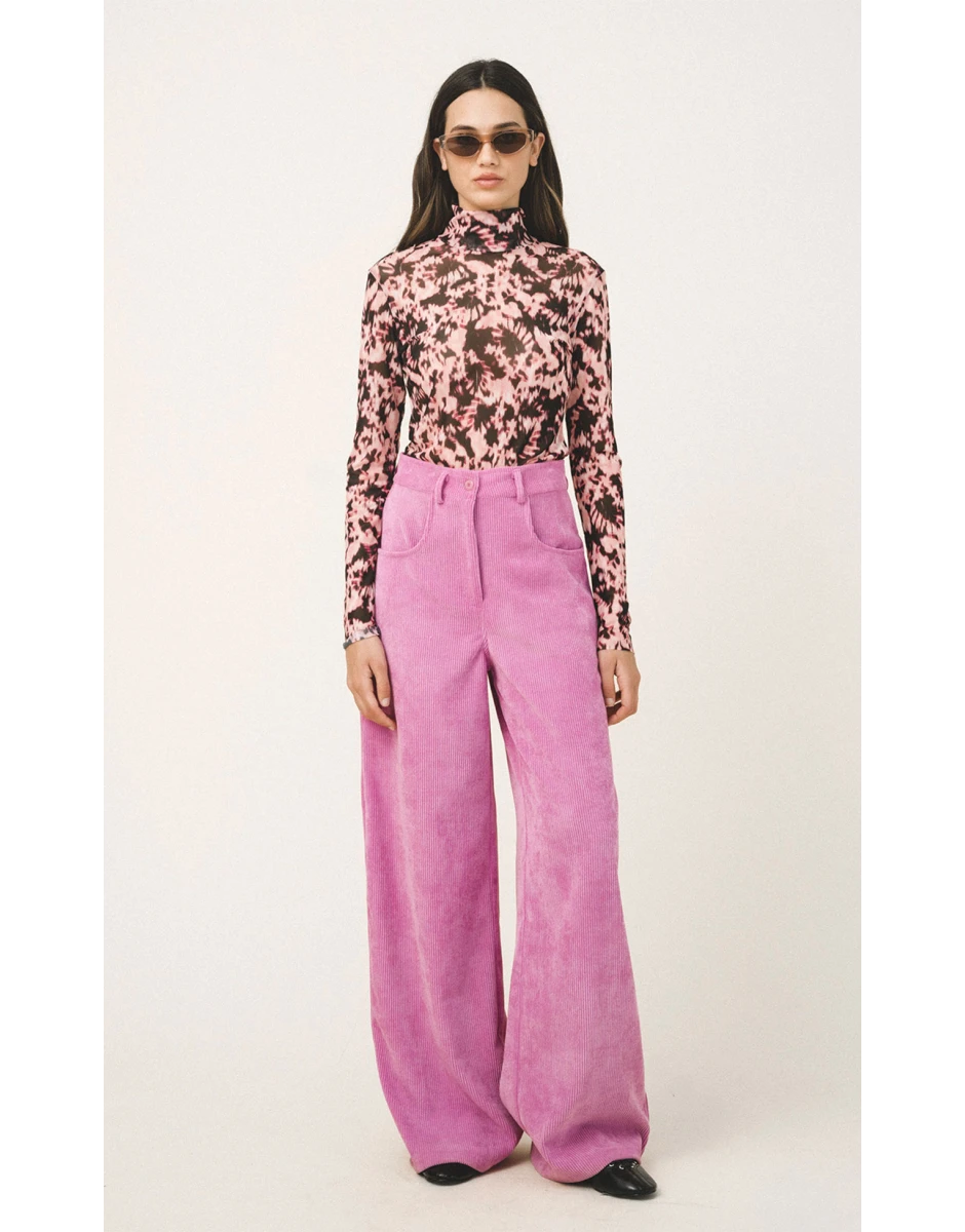 NIA MESH TURTLENECK TOP MULTI PURPLE