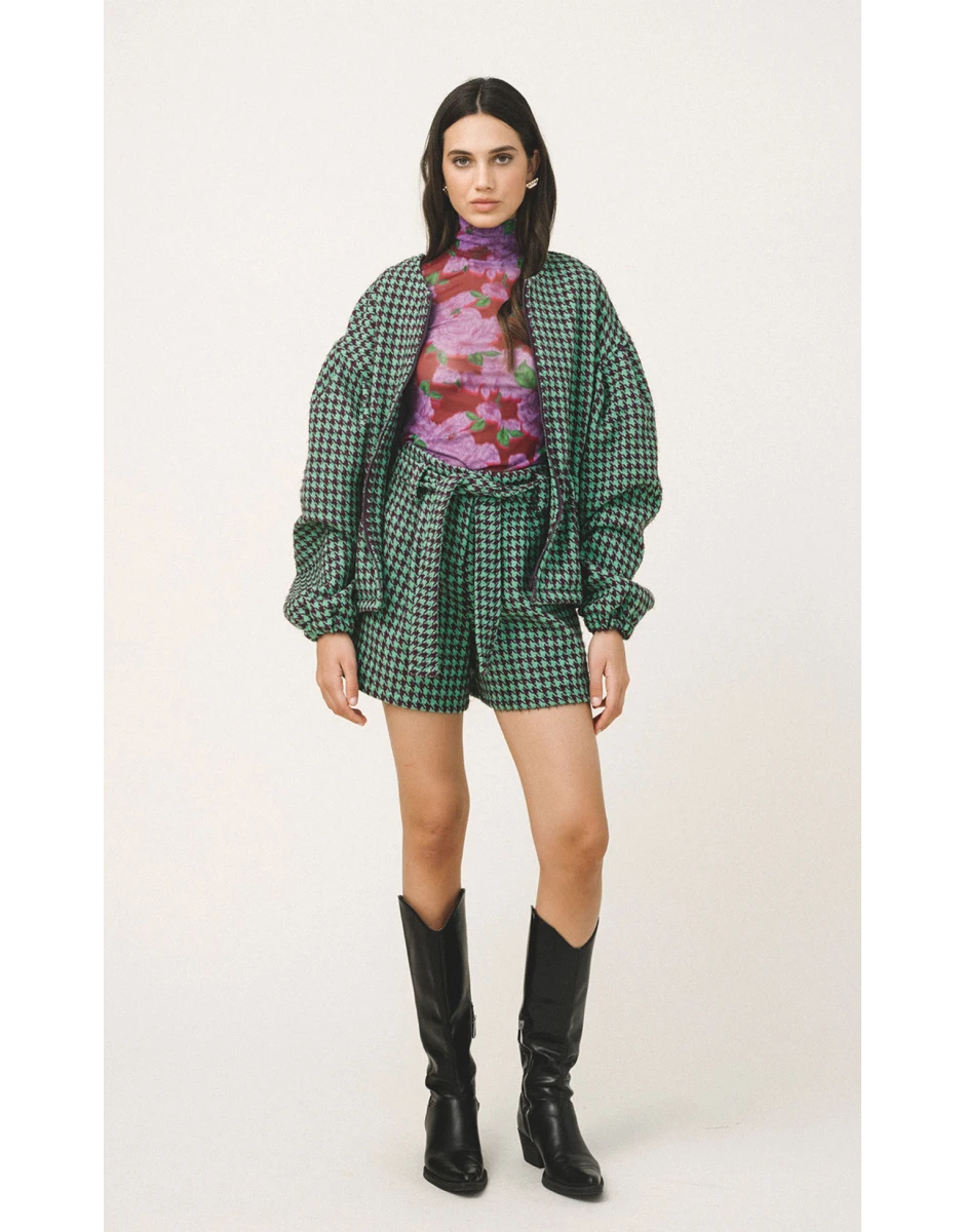 ODELL HOUNDSTOOTH JACKET MULTI GREEN