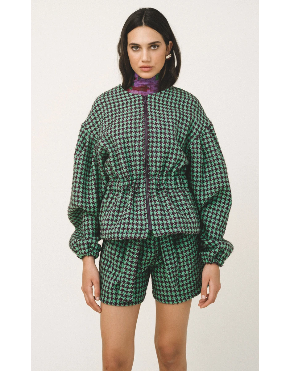 ODELL HOUNDSTOOTH JACKET MULTI GREEN