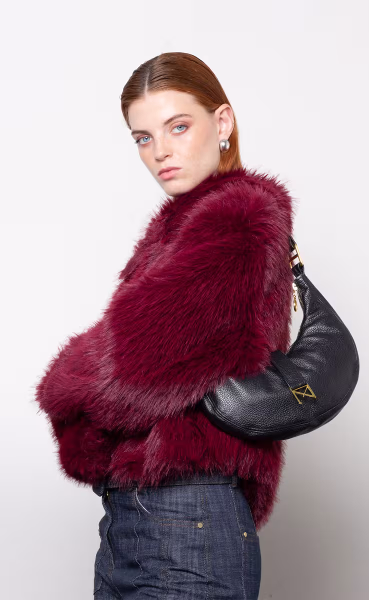 ORELLIA FAUX FUR BORDEAUX