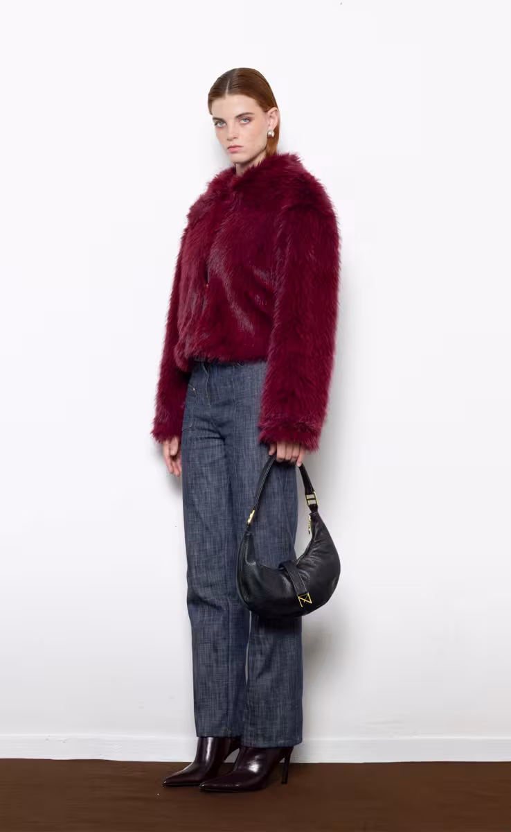 ORELLIA FAUX FUR BORDEAUX