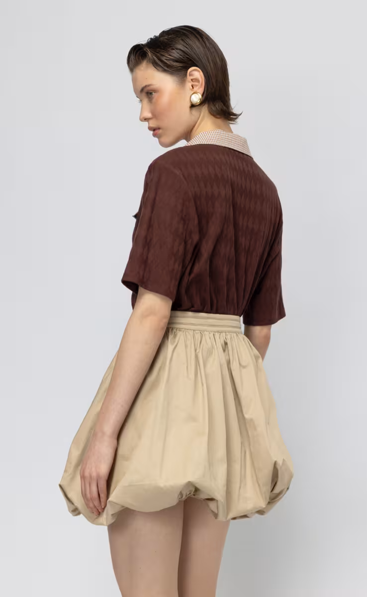 SAO PAOLO MINI BALLOON SKIRT BEIGE
