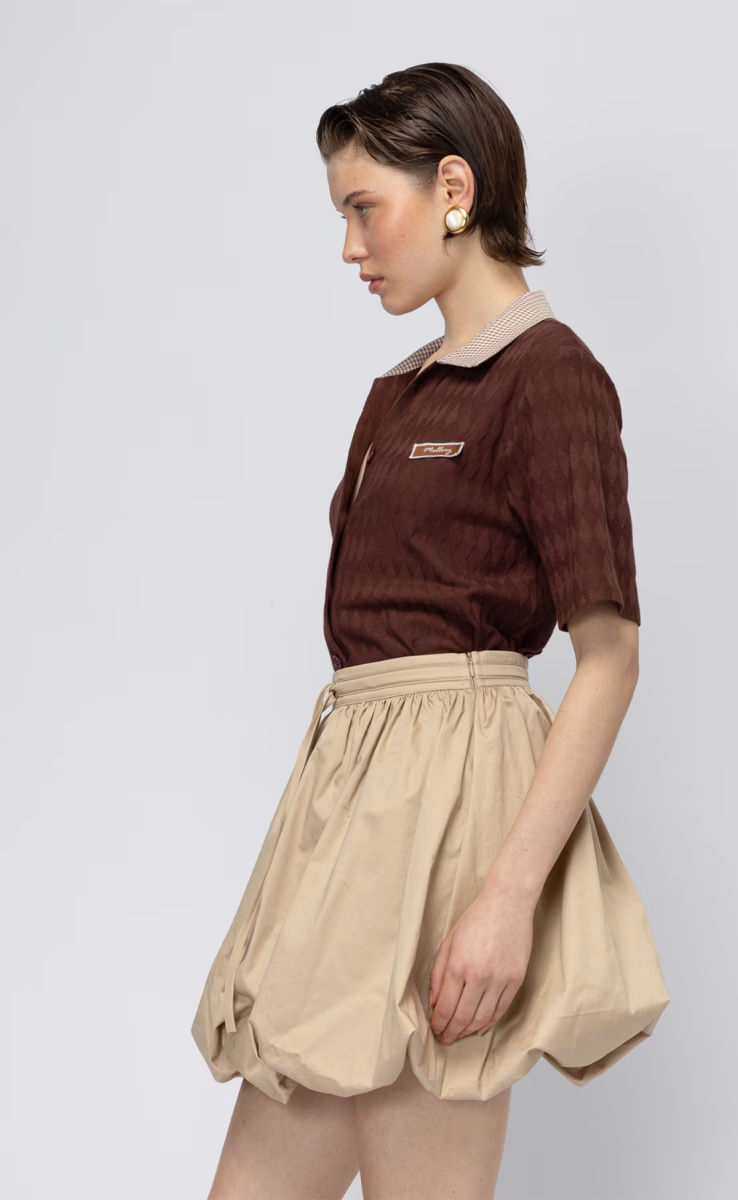 SAO PAOLO MINI BALLOON SKIRT BEIGE