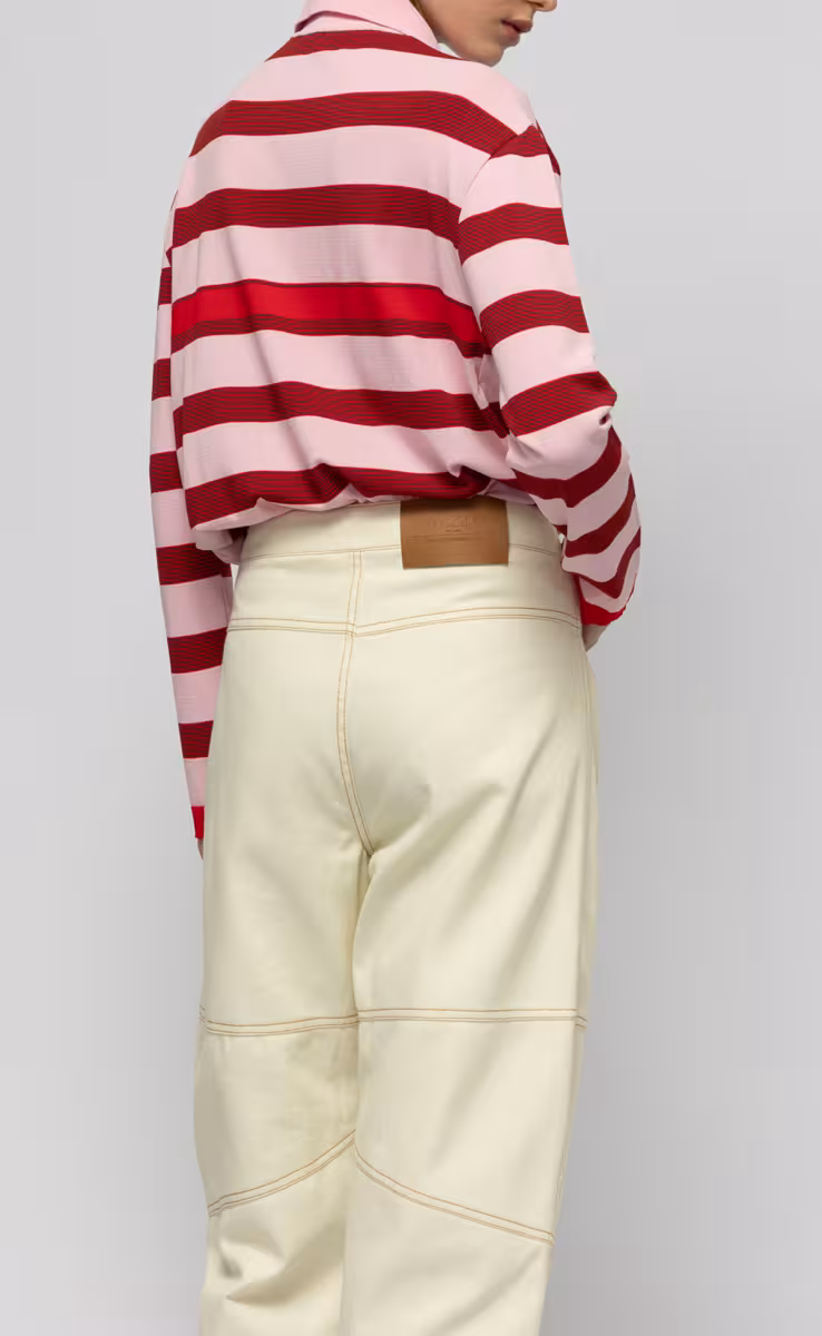 ROSSINI BARREL DENIM PANTS IVORY