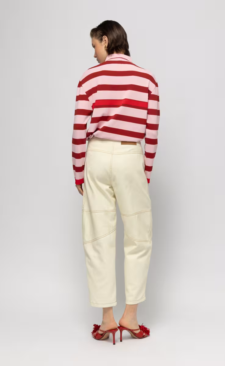 ROSSINI BARREL DENIM PANTS IVORY