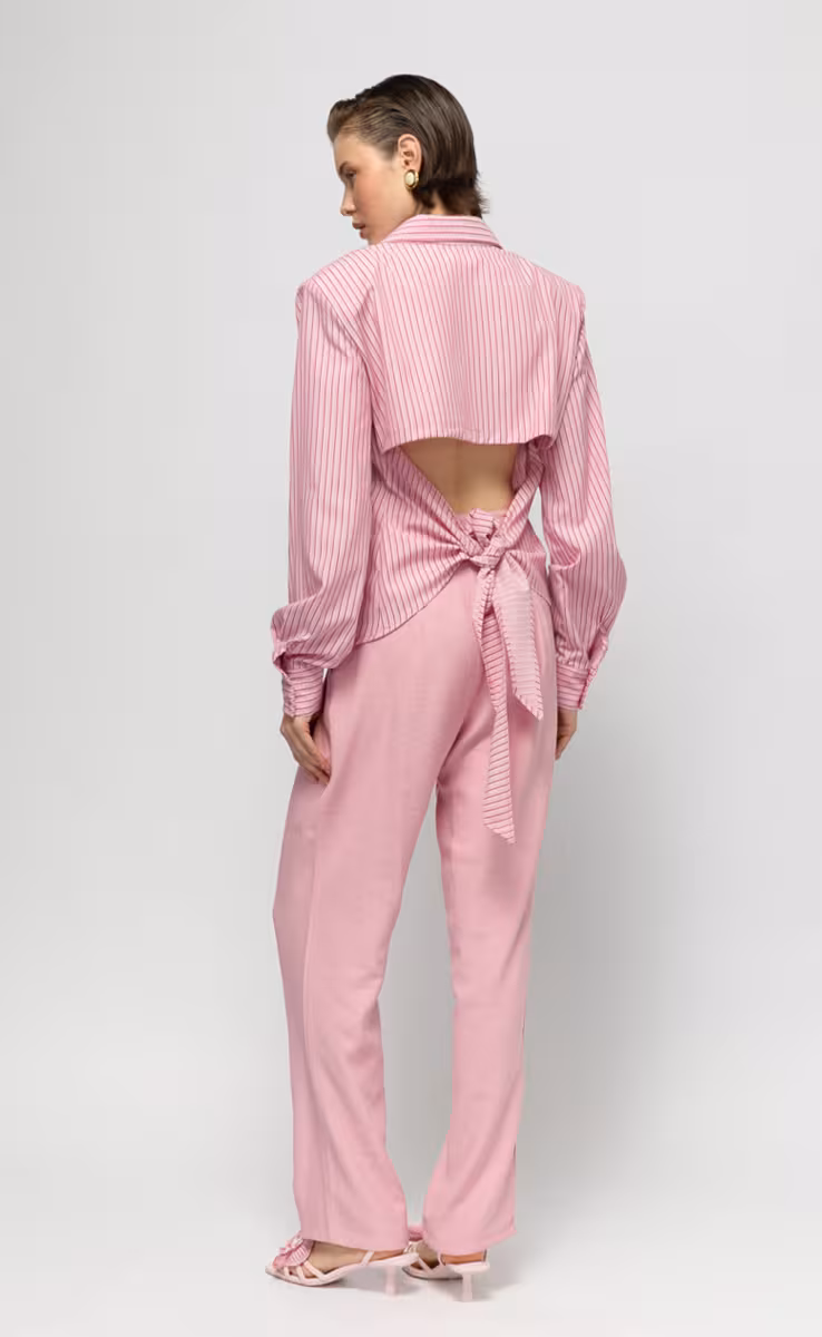 NAIAH SIDE BUTTON TROUSERS PINK