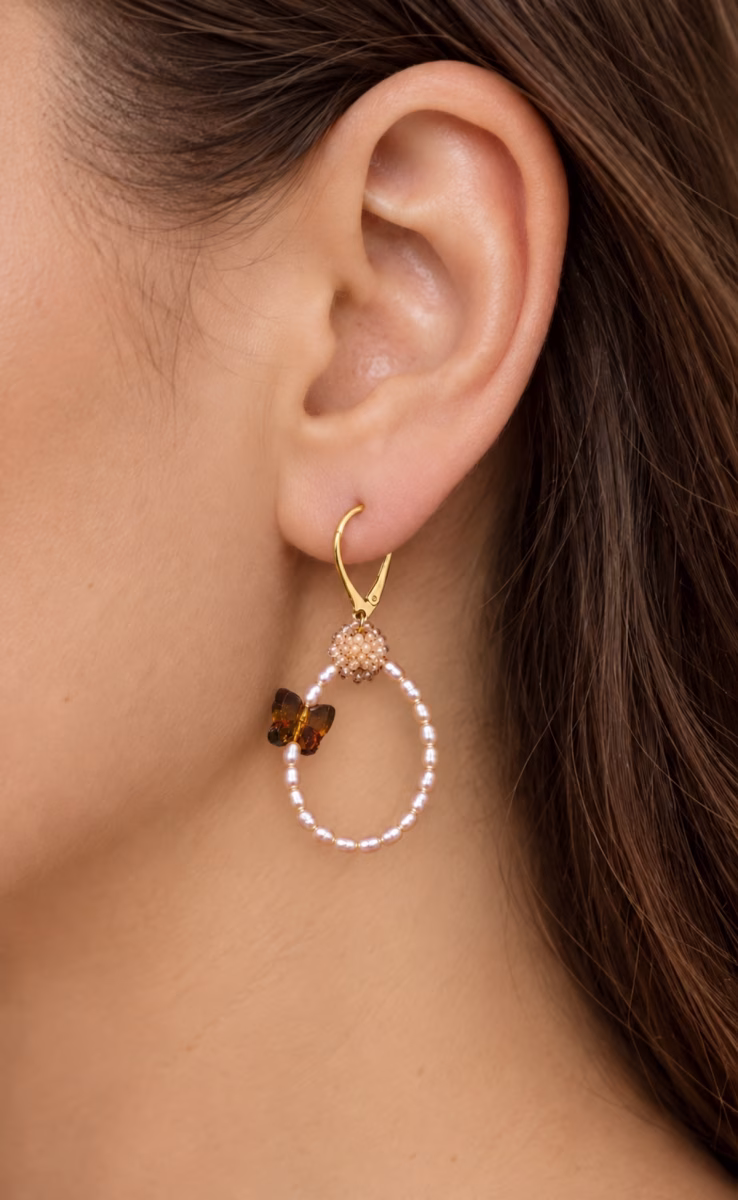 EARRINGS PINK FRESHWATER PEARL