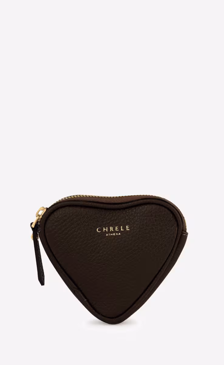 HEART COIN PURSE BROWN