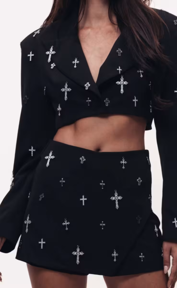 SAINT CROPPED BLAZER BLACK