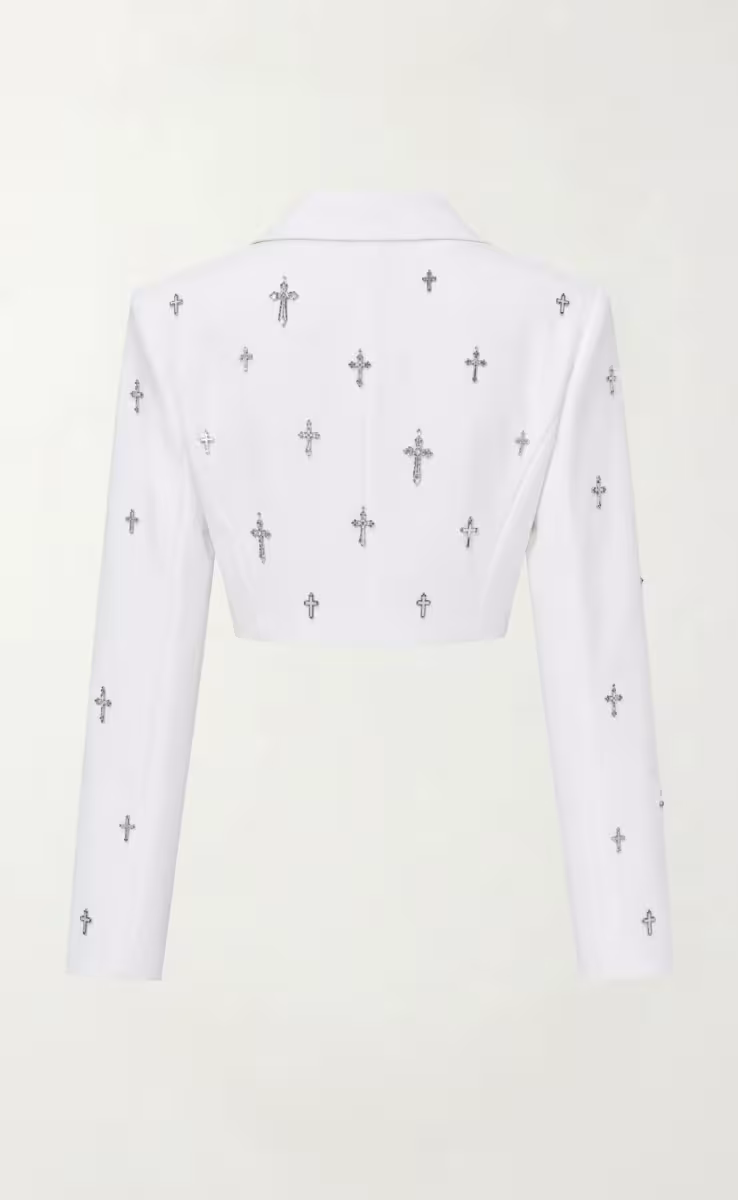 SAINT CROPPED BLAZER WHITE