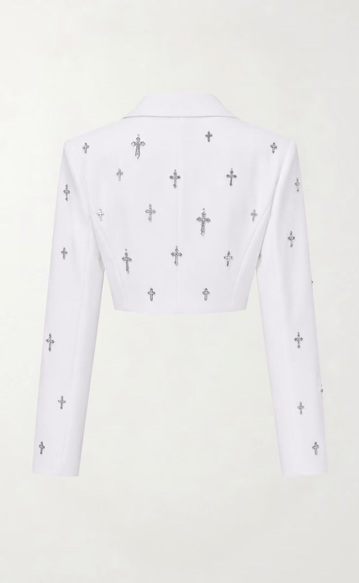 SAINT CROPPED BLAZER WHITE