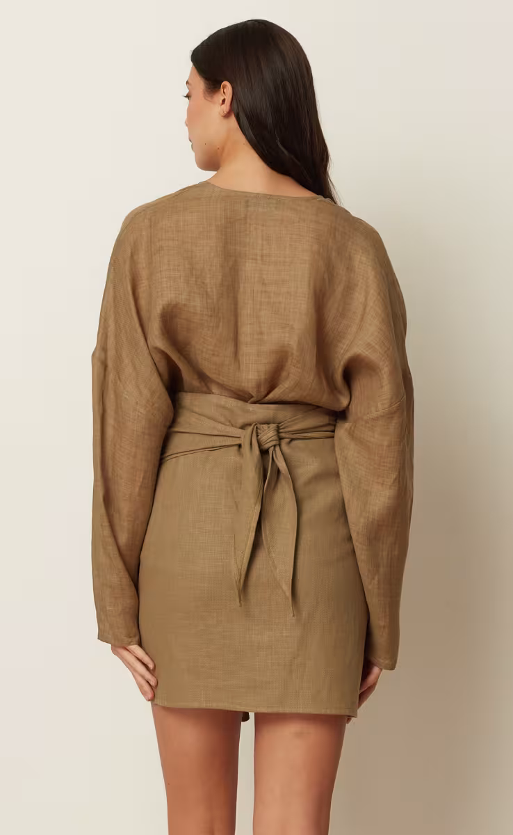 SHORT PAREO OLIVE O/S
